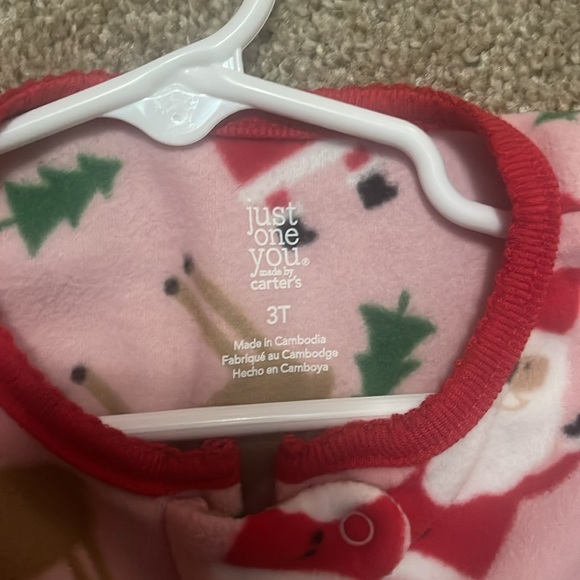 Carters Christmas Footie Pajamas - 3T - Picture 3 of 3